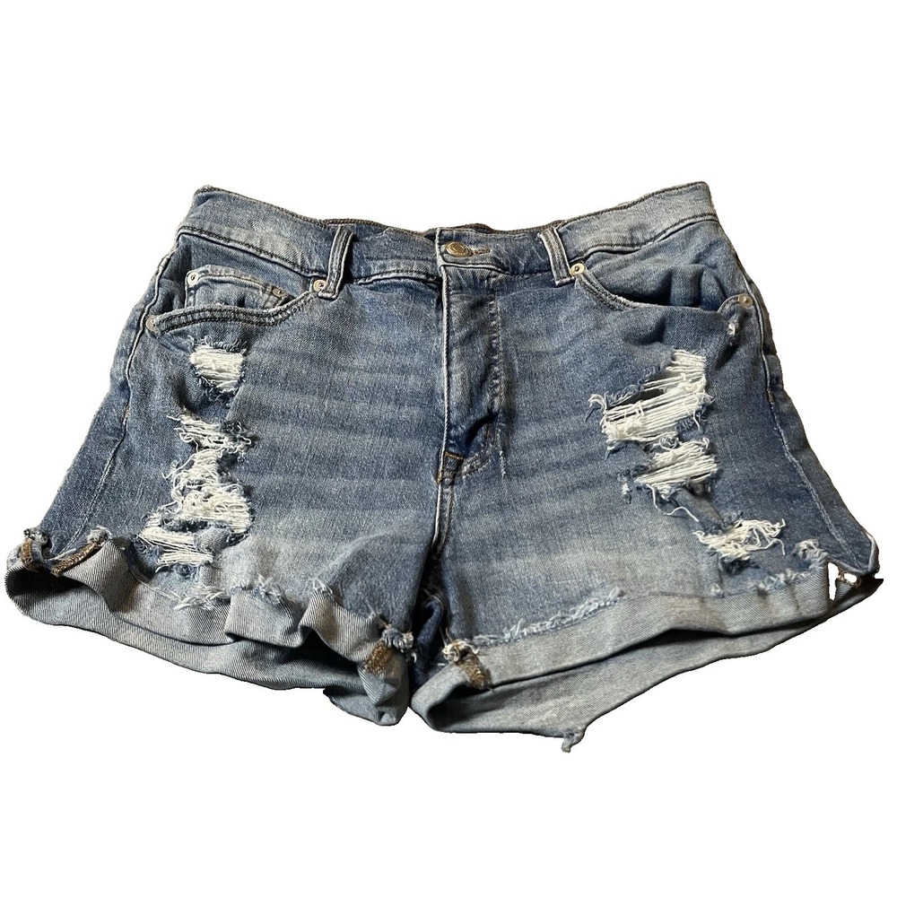 Y2K Aeropostale Distressed Mom Shorts Women's 8R Cut Off Blue Denim Punk Rock